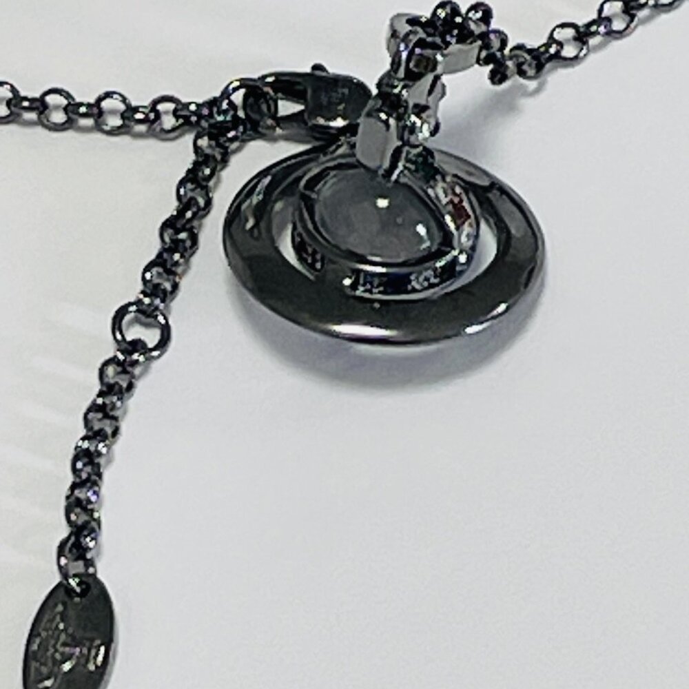 New Vivienne Saturn Westwood Gradient Purple Orb Chain Choker Necklace Charm